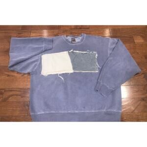 Vintage 90s Made in USA Crewneck Large Faded Blue Gorpcore